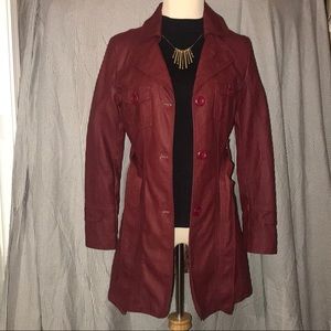 Faux Leather Long Line Jacket